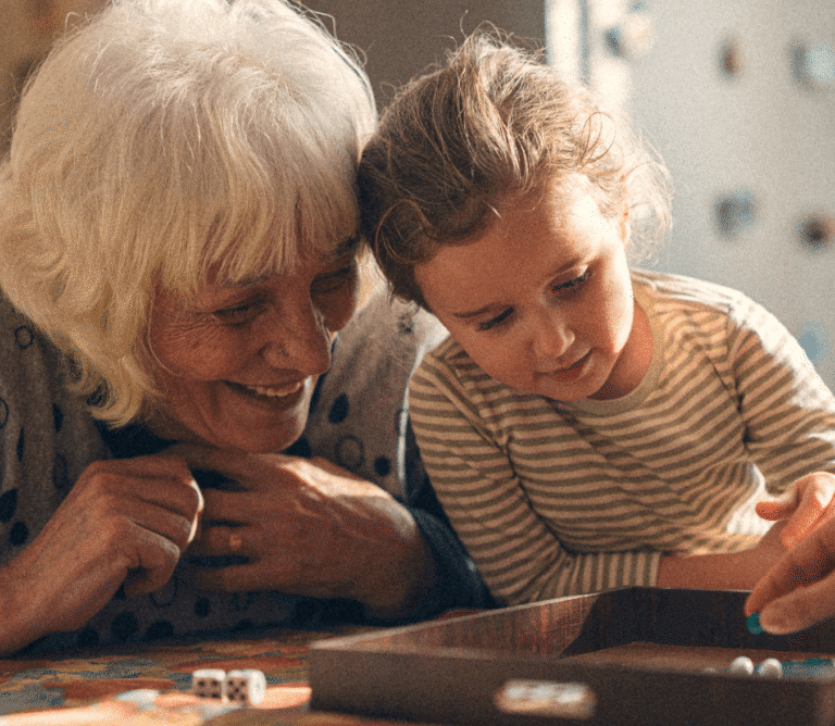 Grandmother with granddaughter
