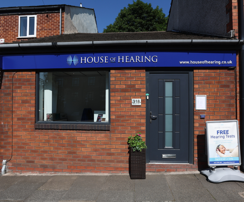 Shopfront of House of Hearing Ashton-under-Lyne.