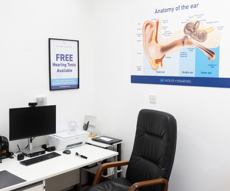 Consultation room at House of Hearing Burton upon Trent.