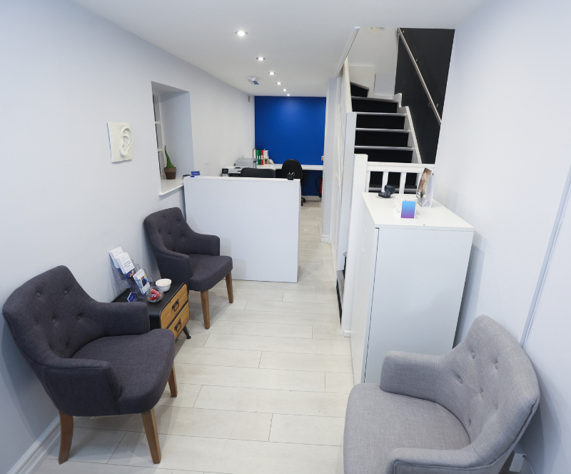 Reception area at House of Hearing Knutsford.