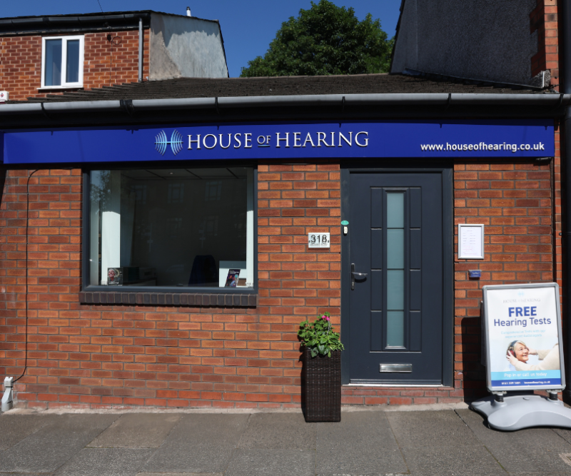 Shopfront of House of Hearing Ashton-under-Lyne.