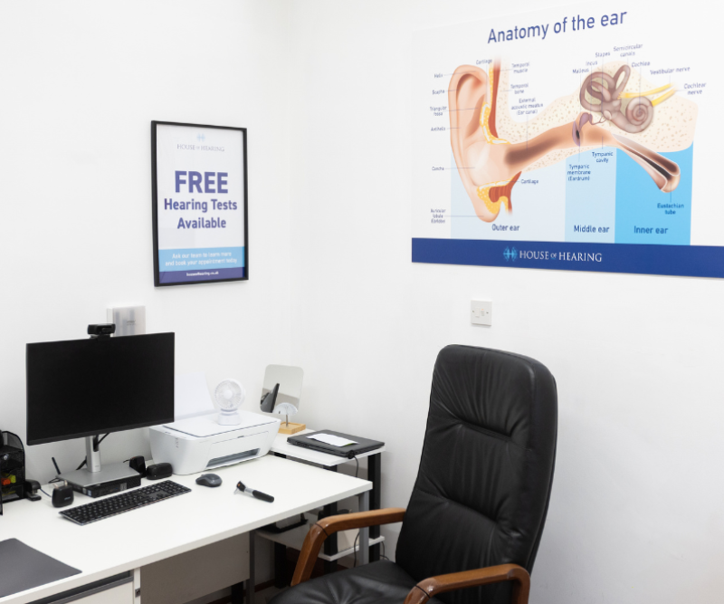 Consultation room at House of Hearing Burton upon Trent.