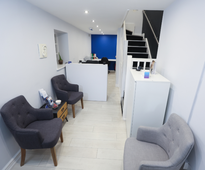 Reception area at House of Hearing Knutsford.