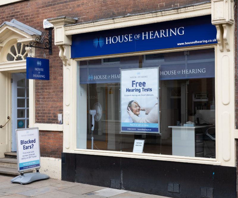 Shopfront of House of Hearing Lichfield.